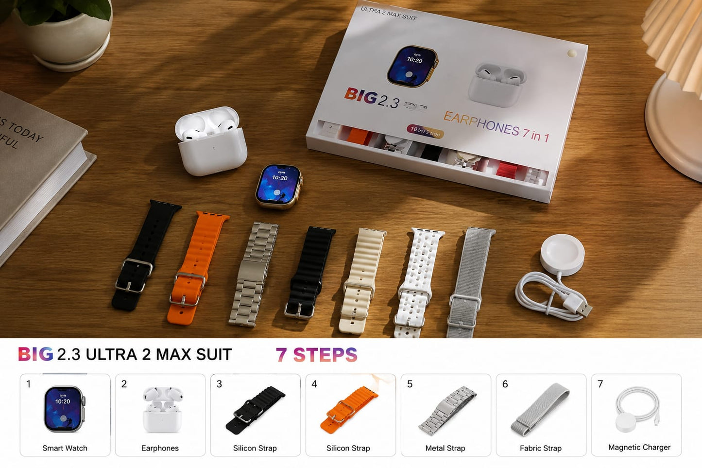 BIG 2.3 Ultra 2 Max Suit – 7 in 1 Smart Watch & Earbuds