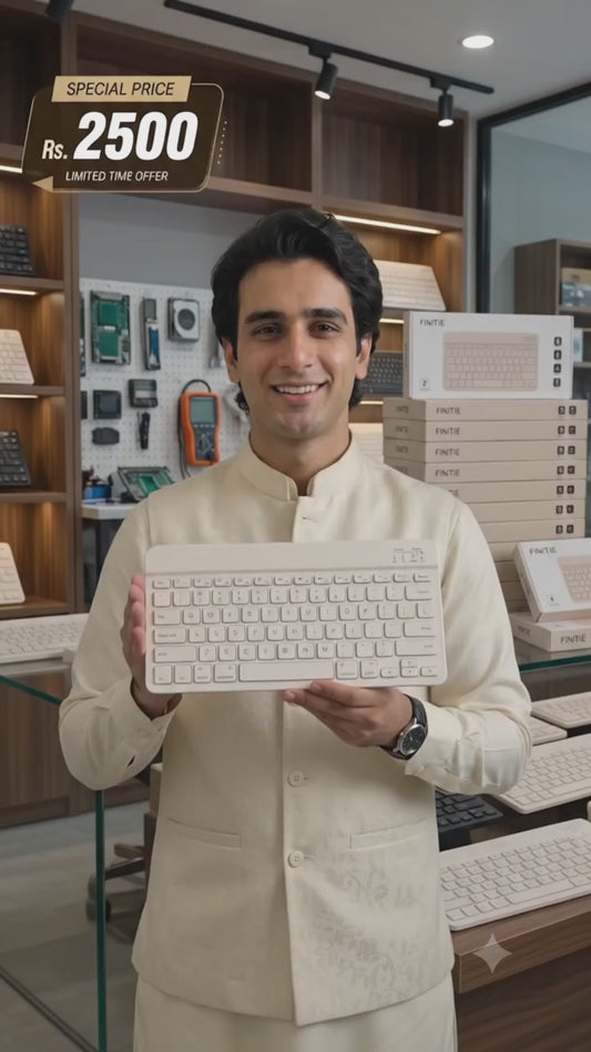 Mini white Bluetooth Keyboard – Wireless Keyboard for Mobile, Smart TV, Tablet & Laptop