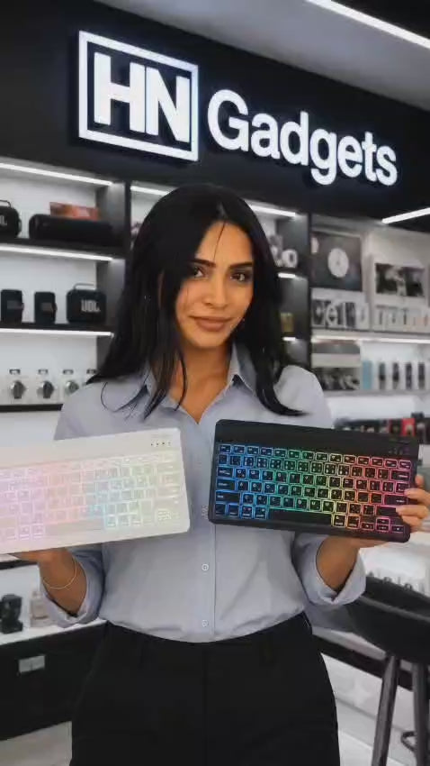 Mini RGB Bluetooth Keyboard – Compatible with Mobile, Smart TV, Tablet & Laptop