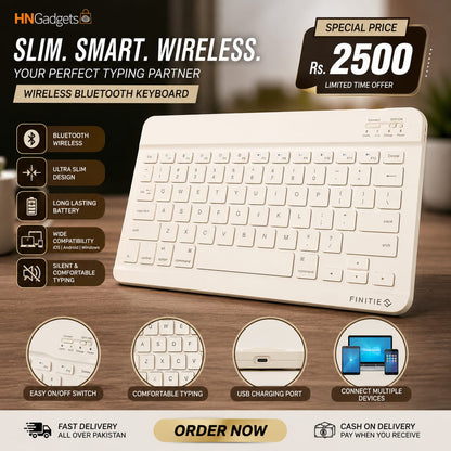 Mini Bluetooth Keyboard – Wireless Keyboard for Mobile, Smart TV, Tablet & Laptop